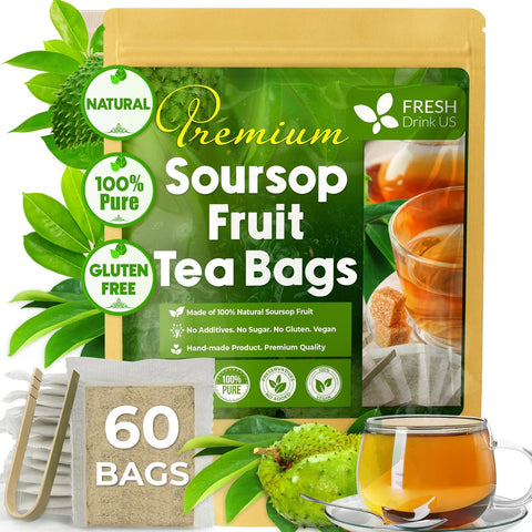 FreshDrinkUS, Premium 75 Mulberry Leaf Tea Bags, 100% Natural & Pure from Mulberry Leaves. Loose Leaf Herbal Tea. Made with Natural Material Tea Bags. No Sugar, No Caffeine, No Gluten, Vegan.