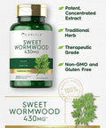 Carlyle Sweet Wormwood 430 mg | 200 Capsules | Non-GMO & Gluten Free