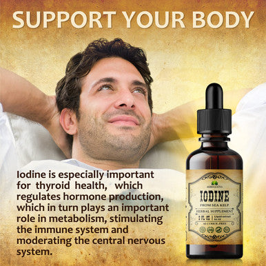 HERBALICIOUS Natural Iodine Extract - Sea Kelp - Drops For Thyroid Function Support, Digestion, Energy Boost - Liquid Dietary Supplement - Vegetarian-Friendly Formula - 2Oz Bottle