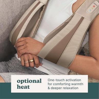 Homedics Neck Massager, Heated Shiatsu Neck, Shoulder And Back Massager With 3 Speeds, Changes Of Direction, And Convenient Straps - Portable Relief For Neck, Shoulders, Back, & Legs