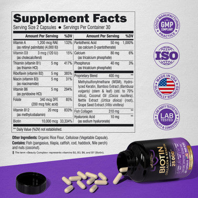 NUTRAHARMONY Glucosamine Chondroitin & Biotin, Collagen Capsules