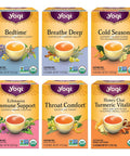 Yogi Tea Get Well Variety Pack - 6 Packs of 16 Tea Bags for Cold Season Support - Includes Bedtime Breathe Deep Ecea Immune Support Teas and More