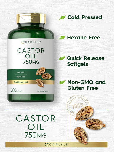 Carlyle Castor Oil 750mg | 200 Softgels | Traditional Herb | Non-GMO, Gluten Free Supplement