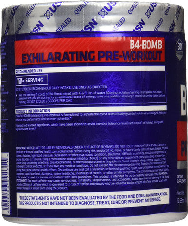 USN B4 Bomb 30 Serving Nutritional Supplement, Lemon Lime, 360 Gram