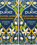 Pukka Calming Chamomile, Vanilla & Manuka Honey Organic Herbal Tea, Soothing Organic Tea Infusion Selection, Honey & Fennel Blend, Caffeine Free, 80 Total Bags (20ct - Pack of 4)