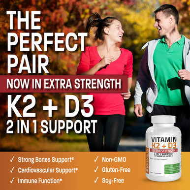 Bronson Vitamin K2 (MK7) with D3 Extra Strength Supplement Bone Health Non-GMO Formula 10,000 IU Vitamin D3 & 120 mcg Vitamin K2 MK-7 Easy to Swallow Vitamin D & K, 120 Capsules