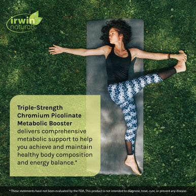 Irwin Naturals Triple-Strength Chromium Picolinate Metabolic Booster - 60 Liquid Soft-Gels - With Chromium Green Tea & Gymnema - 20 Servings