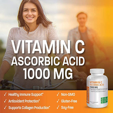 BRONSON Vitamin C Pure Ascorbic Acid - 1,000 mg - 250 Tablets