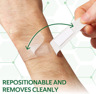 Curad Truly Ouchless Silicone Bandages .75" x 3" For Sensitive or Delicate Skin Flexible Fabric Protects Scrapes Cuts & Burns 20 Count