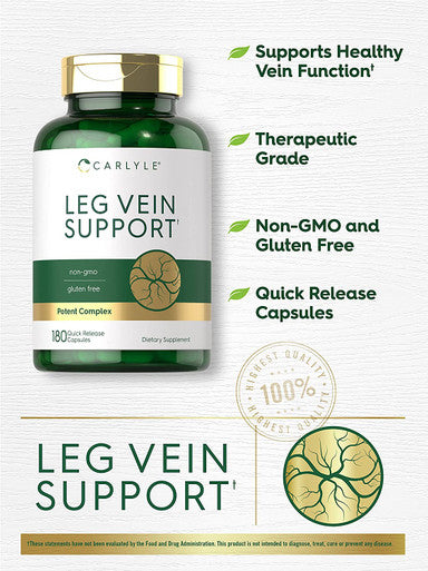 Carlyle Leg Vein Supplement | 180 Capsules | Supports Healthy Vein Function | Non-Gmo, Gluten Free
