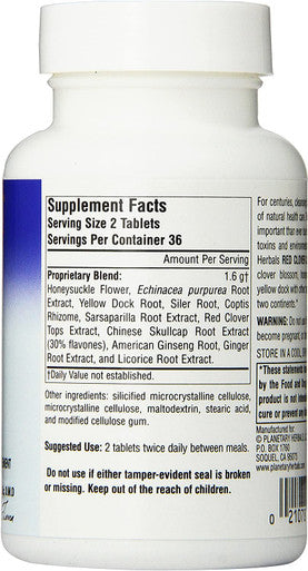 Planetary Herbals Red Clover Cleanser Tablets, 72 Count