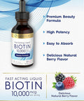 Carlyle Liquid Biotin 10000mcg | 2 oz | Extra Strength Drops | Vegetarian Non-GMO Gluten Supplement