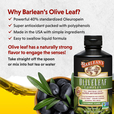 Barlean's Olive Leaf Complex Peppermint Flavor 16 Oz (454 G)