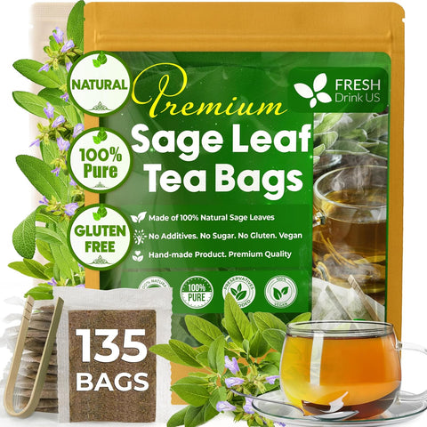 FreshDrinkUS, Premium 75 Mulberry Leaf Tea Bags, 100% Natural & Pure from Mulberry Leaves. Loose Leaf Herbal Tea. Made with Natural Material Tea Bags. No Sugar, No Caffeine, No Gluten, Vegan.