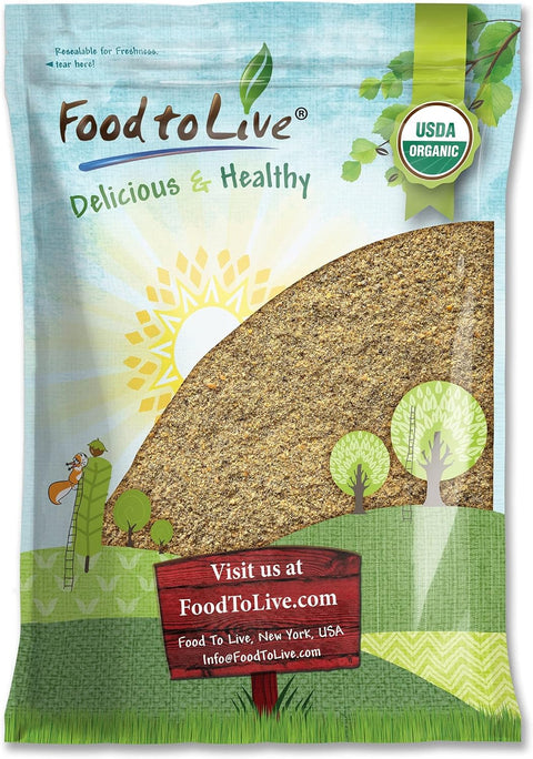 Food to Live Organic Omega Power Flax and Chia Seeds Blend, 8 Oz Cold-Milled from Whole Seeds, Non-GMO, Vegan, Kosher, Bulk. Rich in Omega 3 Fatty Acids. Perfect for Smoothies and Shakes