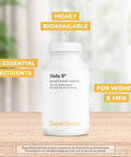 Supersmart Daily 3 Three Daily Multivitamin for Women Men with BioPQQ NMN 42 Ingredients Antioxidant Nutrients NonGMO GlutenFree 90 Vegetarian Capsules 1 Month Supply