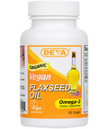 Deva Nutrition LLC - Vegan Flax Seed Oil 1000 mg 90 Veggie Capsules