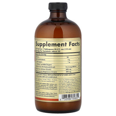 Solgar Liquid Calcium Magnesium Citrate with Vitamin D3 Orange-Vanilla 16 fl oz (473 ml)
