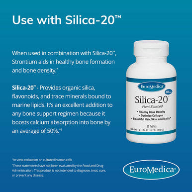 Euromedica Strontium - 60 Capsules - Key Mineral For Bone Health - Supports Bone Formation, Strength & Density - Non-Gmo, Vegan, Kosher - 30 Servings