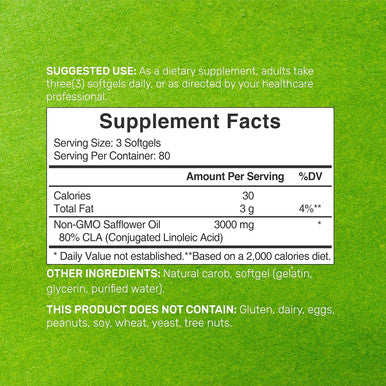 Deal Supplement Ultra Strength CLA 3000mg | 240 Softgels Active Conjugated Linoleic Acid from Safflower Oil