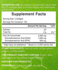 Deal Supplement DHA Supplements | 240 Softgels Burpless Lemon Flavor DHA 1000mg + EPA 500mg Wild Caught Fish