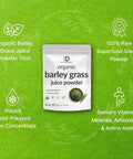Deal Supplement Sustainably US Grown Organic Barley Grass Juice Powder 10oz Raw Cold Pressed Source Greens Superfood Booster Retains Vitamins Minerals Antioxidants & Chlorophyll Non-GMO