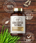 Grass Fed Beef Thymus Supplement | 4200Mg | 200 Capsules | Pasture Raised, Non-Gmo, Gluten Free | By Herbage Farmstead
