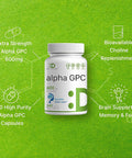 Deal Supplement Alpha GPC 600mg Per Serving 240 Capsules Bioavailable Choline Replenishment Nootropic Brain Health Supplements for Memory and Focus Non-GMO Gluten