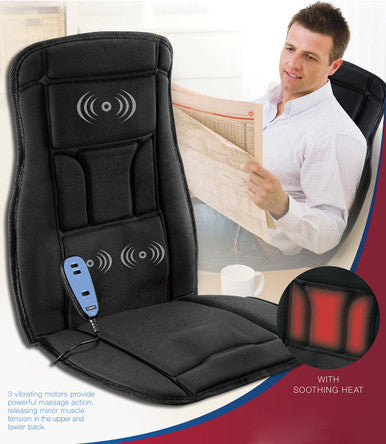 Conair Heat Massaging Seat Cushion For Home/Office Upper And Lower Back Massage With Heat Control