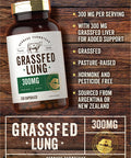 Grass Fed Beef Lung Capsules With Liver | 600Mg | 250 Count | Non-Gmo, Pasture Raised | By Herbage Farmstead