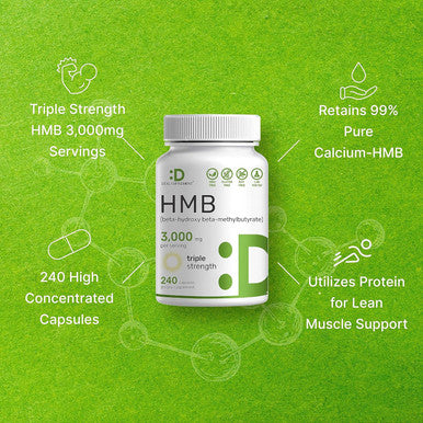 Deal Supplement Ultra Strength HMB Supplements 3000mg Per Serving 240 Capsules | Third Party Tested | Supports Muscle Growth Retention & Lean Muscle Mass | Fast Workout Recovery