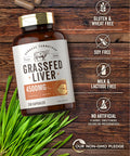 Grass Fed Beef Liver Capsules 4500Mg | 250 Count | Desiccated Supplement | Non-Gmo, Gluten Free | By Herbage Farmstead
