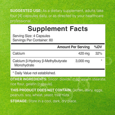 Deal Supplement Ultra Strength HMB Supplements 3000mg Per Serving 240 Capsules | Third Party Tested | Supports Muscle Growth Retention & Lean Muscle Mass | Fast Workout Recovery