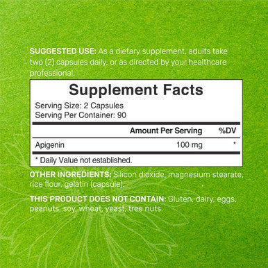 Apigenin 100mg 180 Capsules 3 Months Supply Bioflavonoids Supplement