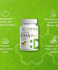 Deal Supplement DHA Supplements | 240 Softgels Burpless Lemon Flavor DHA 1000mg + EPA 500mg Wild Caught Fish