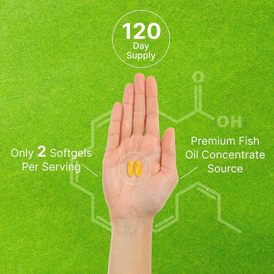 Deal Supplement DHA Supplements | 240 Softgels Burpless Lemon Flavor DHA 1000mg + EPA 500mg Wild Caught Fish