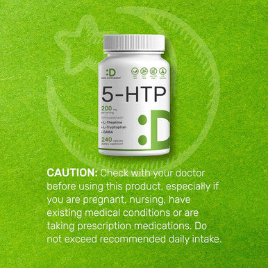 Deal Supplement 5-HTP 200mg Per Serving 240 Capsules 98% African Derived Griffonia Seed Extract | 4 in 1 Formula | Plus Active L Theanine L Tryptophan & GABA | Relaxation Support Supplement