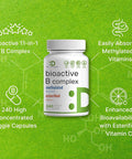 Deal Supplement Bioactive Vitamin B Complex 240 Veggie Capsules - Methylated Multivitamin B Complex & Esterified Vitamin C High Potency & Easy Absorption Immune Energy & Metabolism Supplement Non-GMO