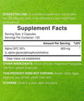 Deal Supplement Alpha GPC 600mg Per Serving 240 Capsules Bioavailable Choline Replenishment Nootropic Brain Health Supplements for Memory and Focus Non-GMO Gluten