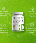 Deal Supplement High Potency Vitamin A 25000 IU 500 Coconut Oil Softgels | Easily Absorbed Natural Fish Liver Oil Source Vitamins for Eye Immune & Skin Health Easy to Swallow Non-GMO