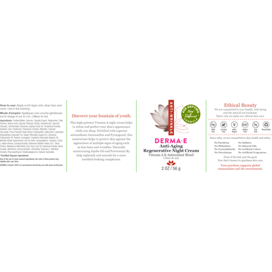 Anti-Aging Regenerative Night Cream 2 oz by Derma E Natural Bodycare