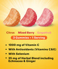 Airborne Assorted Fruit Flavored Gummies,1000mg of Vitamin C and Minerals & Herbs Immune Support 42 ct