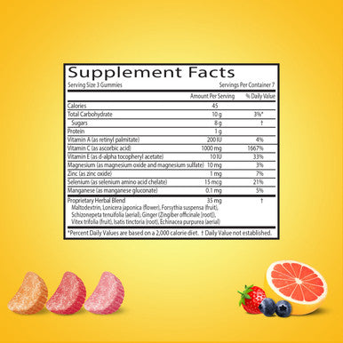 Airborne Assorted Fruit Flavored Gummies,1000mg of Vitamin C and Minerals & Herbs Immune Support 42 ct