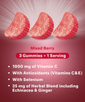 Airborne Mixed Berry Flavored Gummies, 1000mg of Vitamin C and Minerals & Herbs Immune Support 21 ct