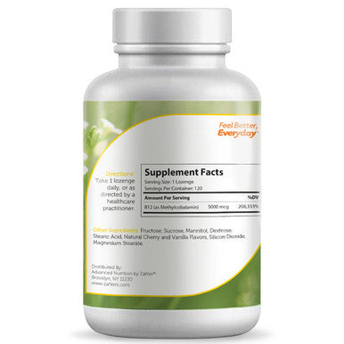 B12 Energizer 120 Lozenges by Advanced Nutrition by Zahler