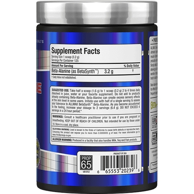 Allmax Nutrition Beta-Alanine Pre & Post Workout 100G