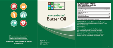 Green Pasture X-Factor Gold High Vitamin Butter Oil 120 Caps 120 Capsul