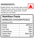Ingredients and Nutrition Facts of Chicken Boneless Pickle