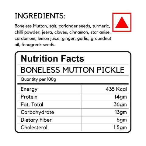 Mutton Boneless Pickle - Aahari.com