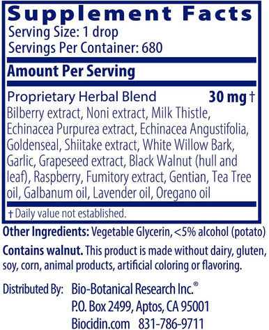 Biocidin Botanicals Biocidin Liquid 1 Oz - Broad Spectrum Liquid Formula